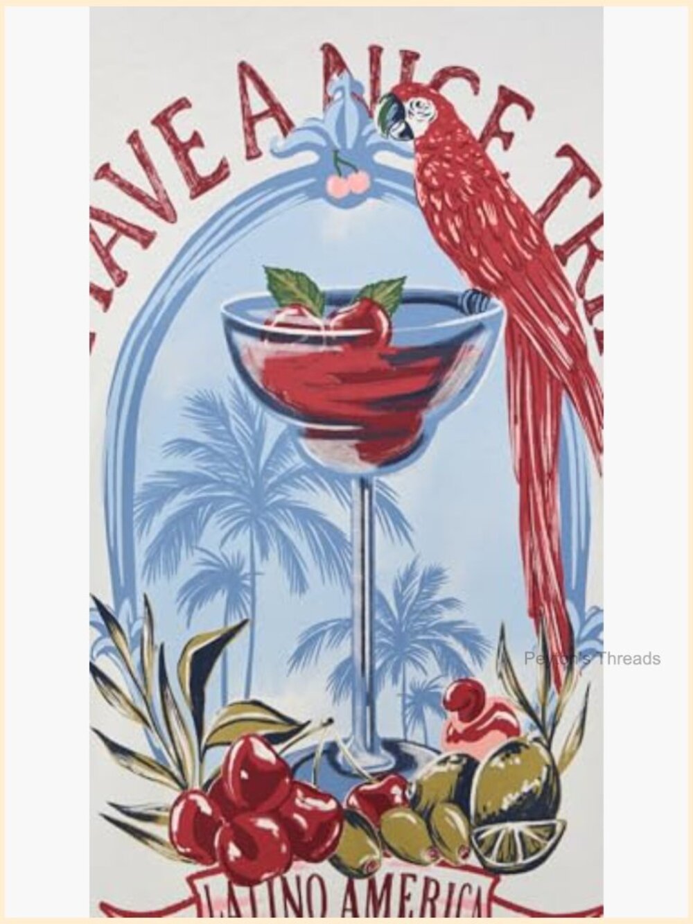 Women's Maxi Dress with Tropical Graphic, Crew Neck, Short Sleeves, A-Line - Picture 6 of 6